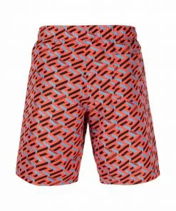 Versace three-dimensional Greca logo-print swim shorts