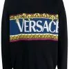 Versace intarsia-logo crew-neck jumper