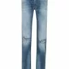 Versace distressed ripped straight-leg jeans