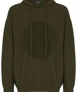 Versace Medusa logo knitted hoodie