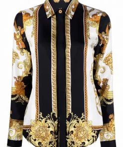 Versace baroque-print silk shirt