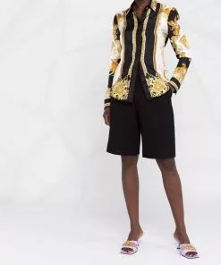 Versace baroque-print silk shirt