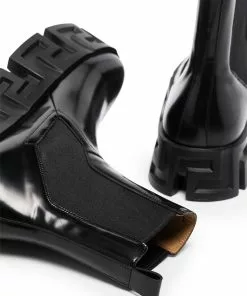 Versace Greca Labyrinth leather Chelsea boots