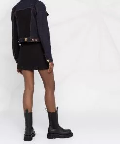 Versace contrast-stitch denim jacket