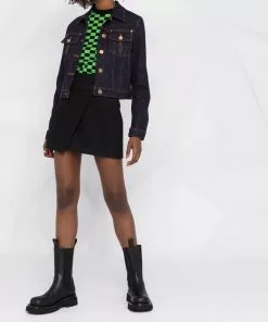 Versace contrast-stitch denim jacket