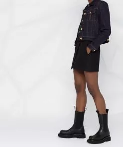 Versace contrast-stitch denim jacket