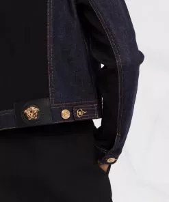 Versace contrast-stitch denim jacket