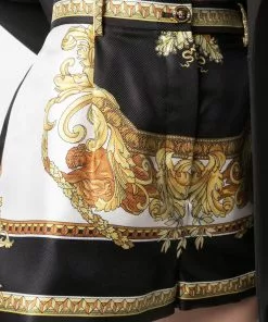 Versace baroque-print silk shorts