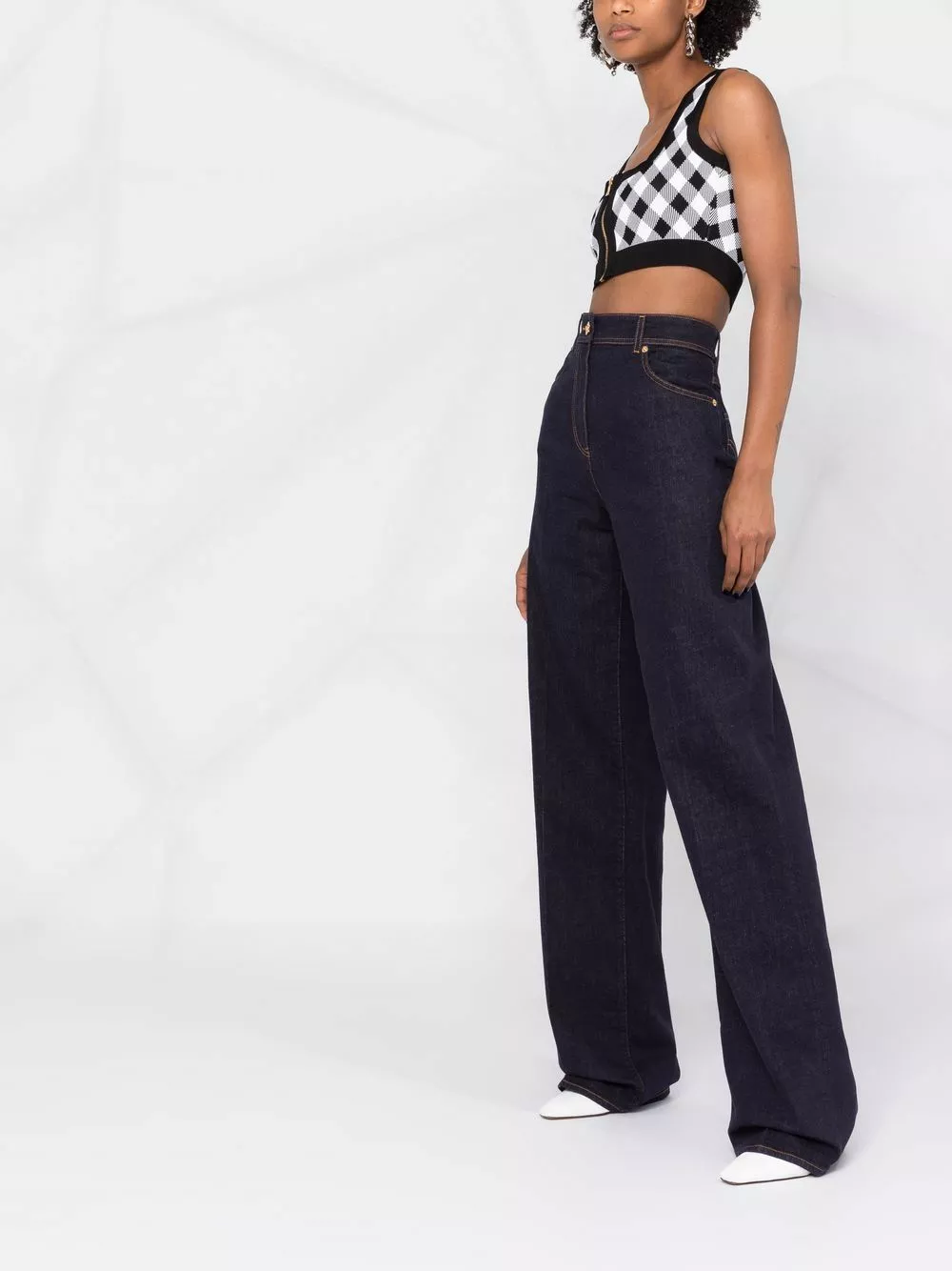 Versace Medusa patch wide leg jeans 9 Versace Medusa-patch wide-leg jeans