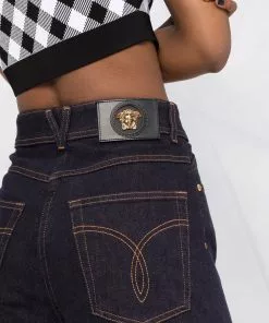 Versace Medusa patch wide leg jeans 12 Versace Medusa-patch wide-leg jeans