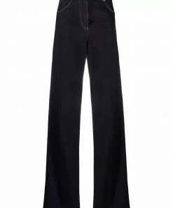 Versace Medusa-patch wide-leg jeans