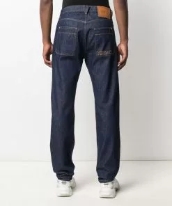 Versace embroidered-logo straight-leg jeans