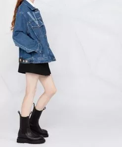 Versace Greca trim logo print denim jacket 19 Versace Greca-trim logo-print denim jacket