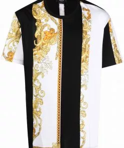 Versace baroque-print panelled T-shirt