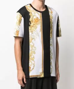Versace baroque-print panelled T-shirt