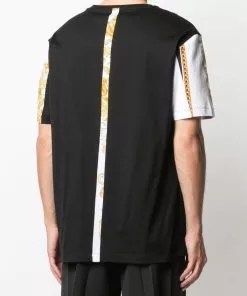 Versace baroque-print panelled T-shirt