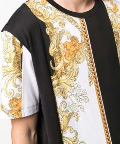 Versace baroque-print panelled T-shirt