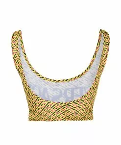 Versace La Greca-print bikini top