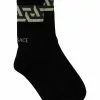 Versace logo-print ribbed socks