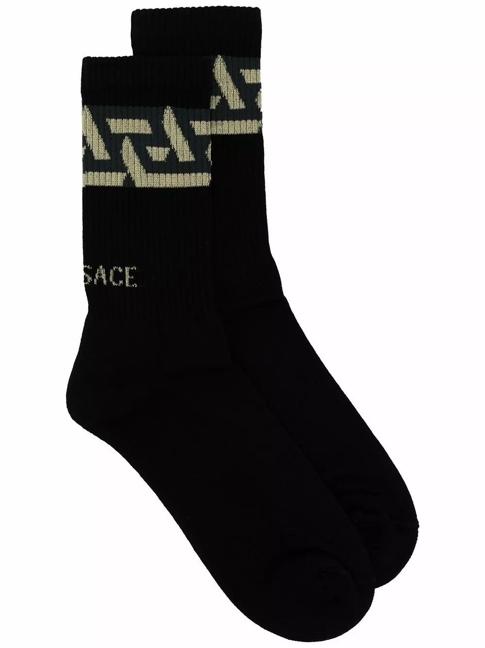 Versace Logo print ribbed socks 3 Versace logo-print ribbed socks