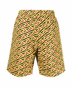 Versace Greca logo-print swim shorts