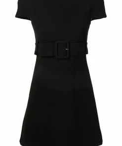 Versace belted A-line dress