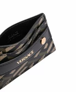 Versace all-over logo print cardholder