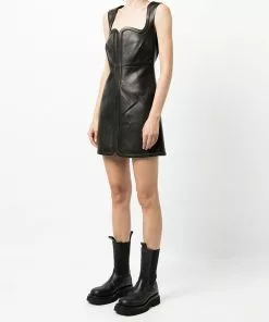 Versace sweetheart-neck zipped dress