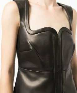 Versace sweetheart-neck zipped dress