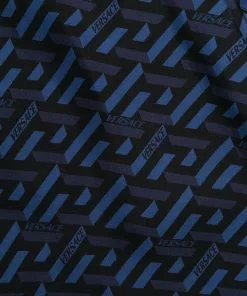 Versace Greca-print belted shirtdress