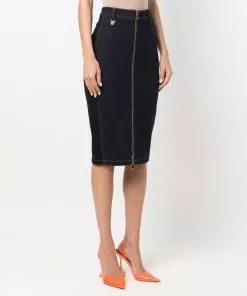 Versace Zip fastening denim skirt 9 Versace zip-fastening denim skirt