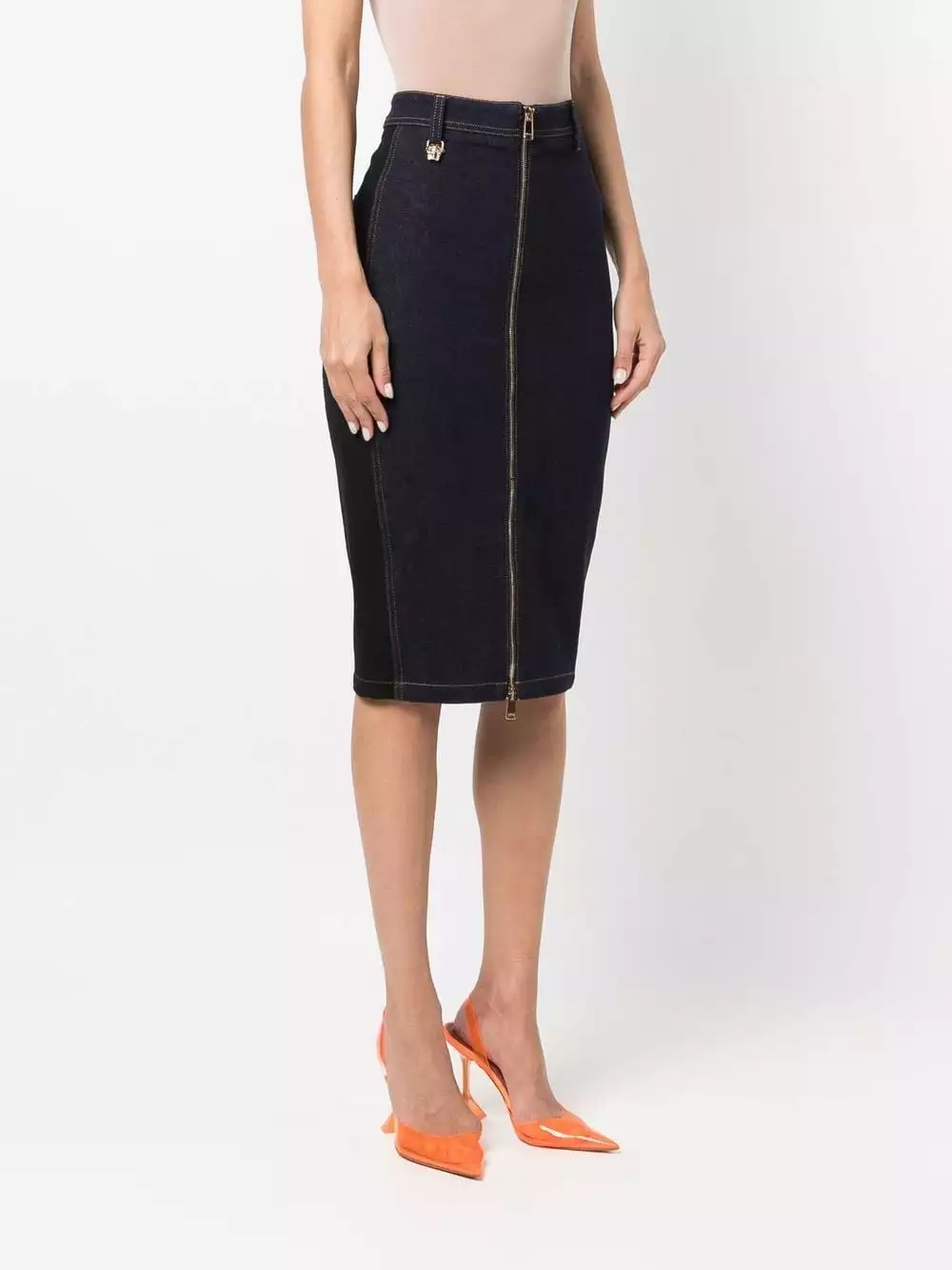 Versace Zip fastening denim skirt 5 Versace zip-fastening denim skirt