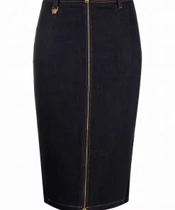 Versace zip-fastening denim skirt