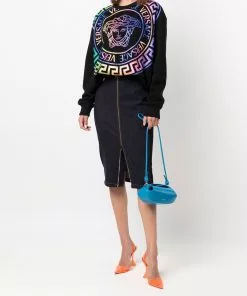 Versace zip-fastening denim skirt