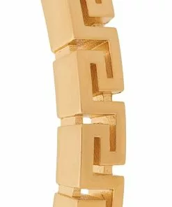 Versace Greca-detail logo-engraved bangle bracelet