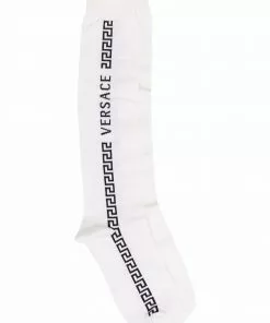 Versace Greca trim logo-knit elasticated socks