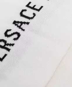 Versace Greca trim logo-knit elasticated socks