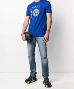 Versace distressed-effect straight-leg jeans