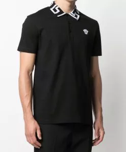 Versace Greca-trim Medusa-plaque polo shirt