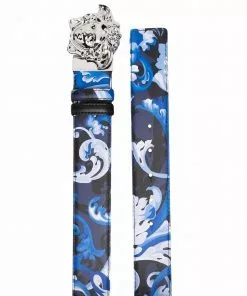 Versace La Medusa logo-buckle Barocco-print belt