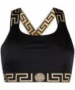Versace Greca-trim Medusa-logo bikini top