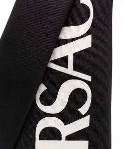 Versace logo-print silk tie