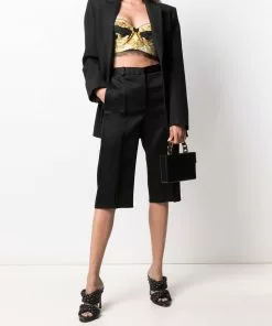 Versace lace-trim silk bralette top