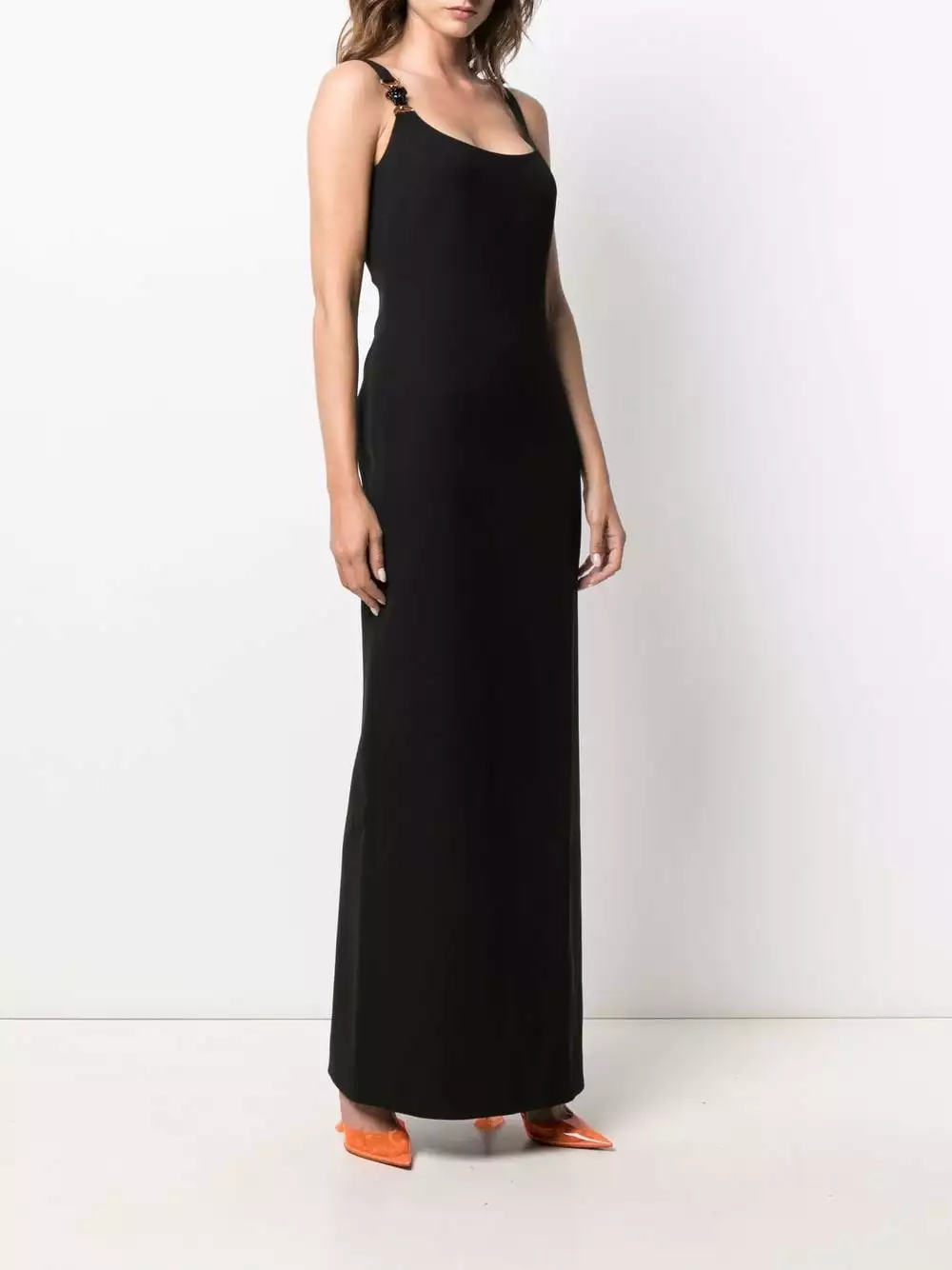 Versace Medusa strap long length dress 5 Versace Medusa-strap long-length dress