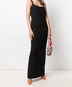 Versace Medusa-strap long-length dress