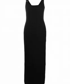 Versace Medusa-strap long-length dress