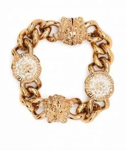 Versace crystal-embellished chain-link bracelet