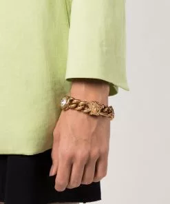 Versace crystal-embellished chain-link bracelet