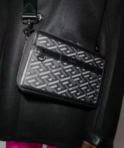 Versace La Greca print camera bag