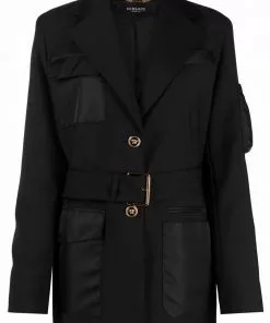 Versace long-sleeve belted jacket